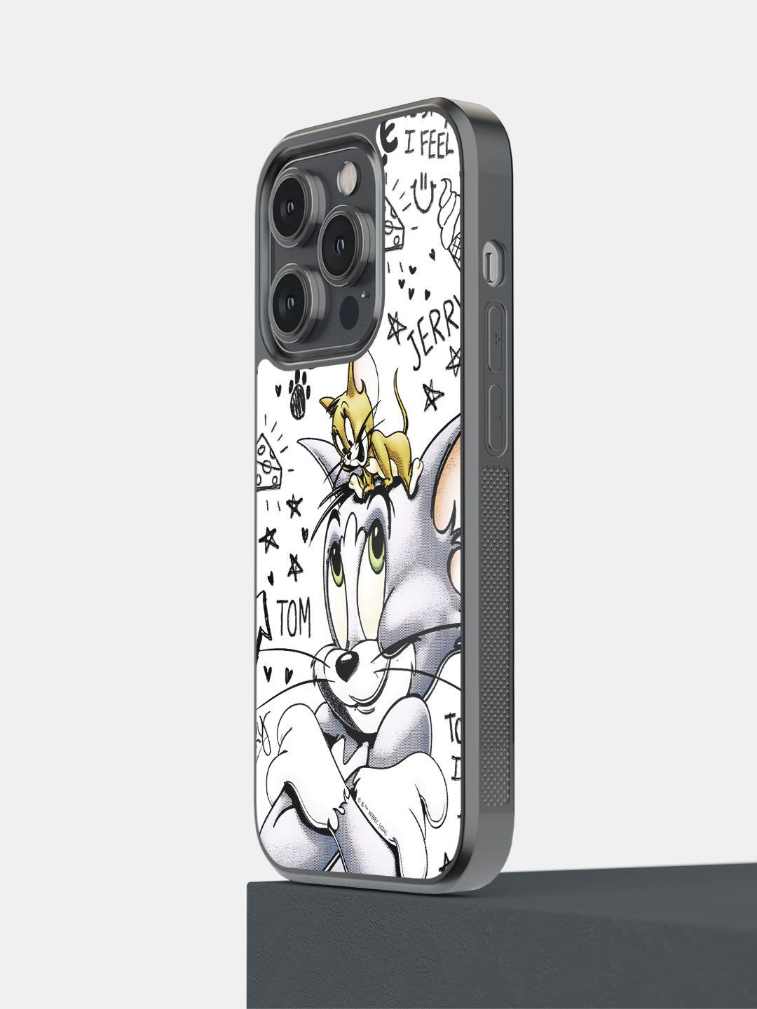 

Macmerise Cartoon Characters Printed iPhone 14 Pro Back Case Mobile Accessories, Black