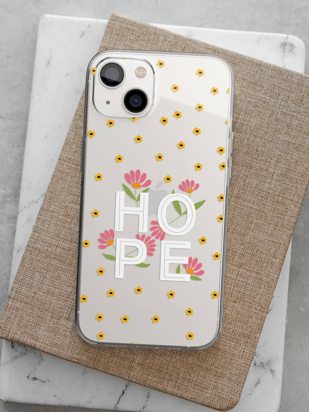 

macmerise Impact Resistant Floral Printed iPhone 14 Back Case Mobile Accessories, Transparent