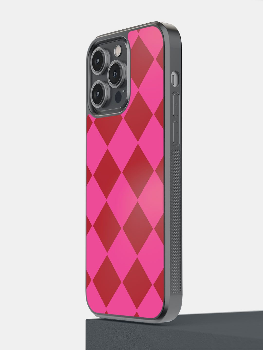 

macmerise Geometric Printed iPhone 14 Pro Max Back Case Mobile Accessories, Red