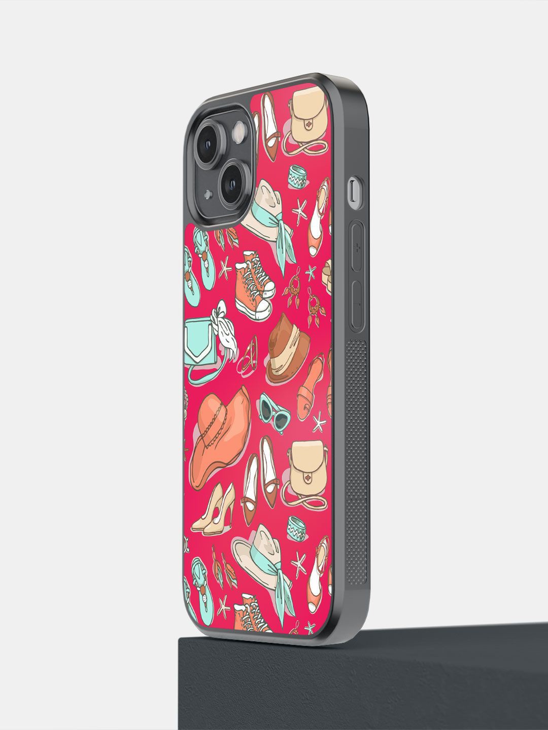 

macmerise Impact Resistant Printed iPhone 14 Back Case Mobile Accessories, Pink