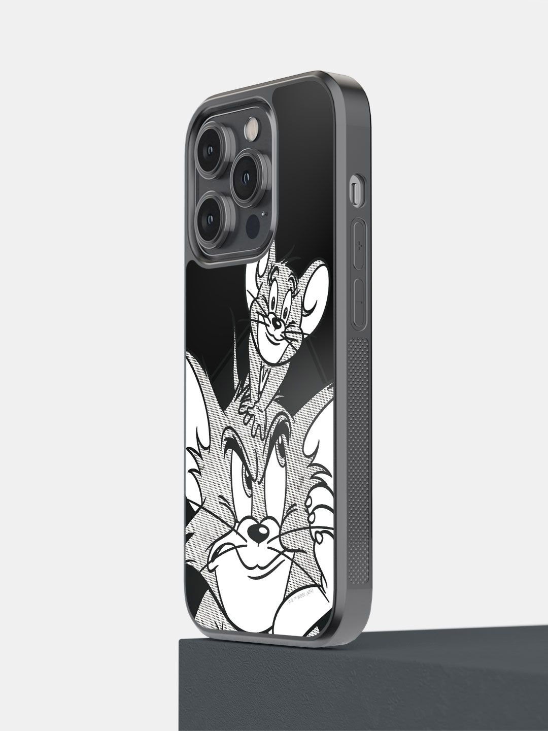 

macmerise Cartoon Characters Printed iPhone 14 Pro Back Case Mobile Accessories, Black