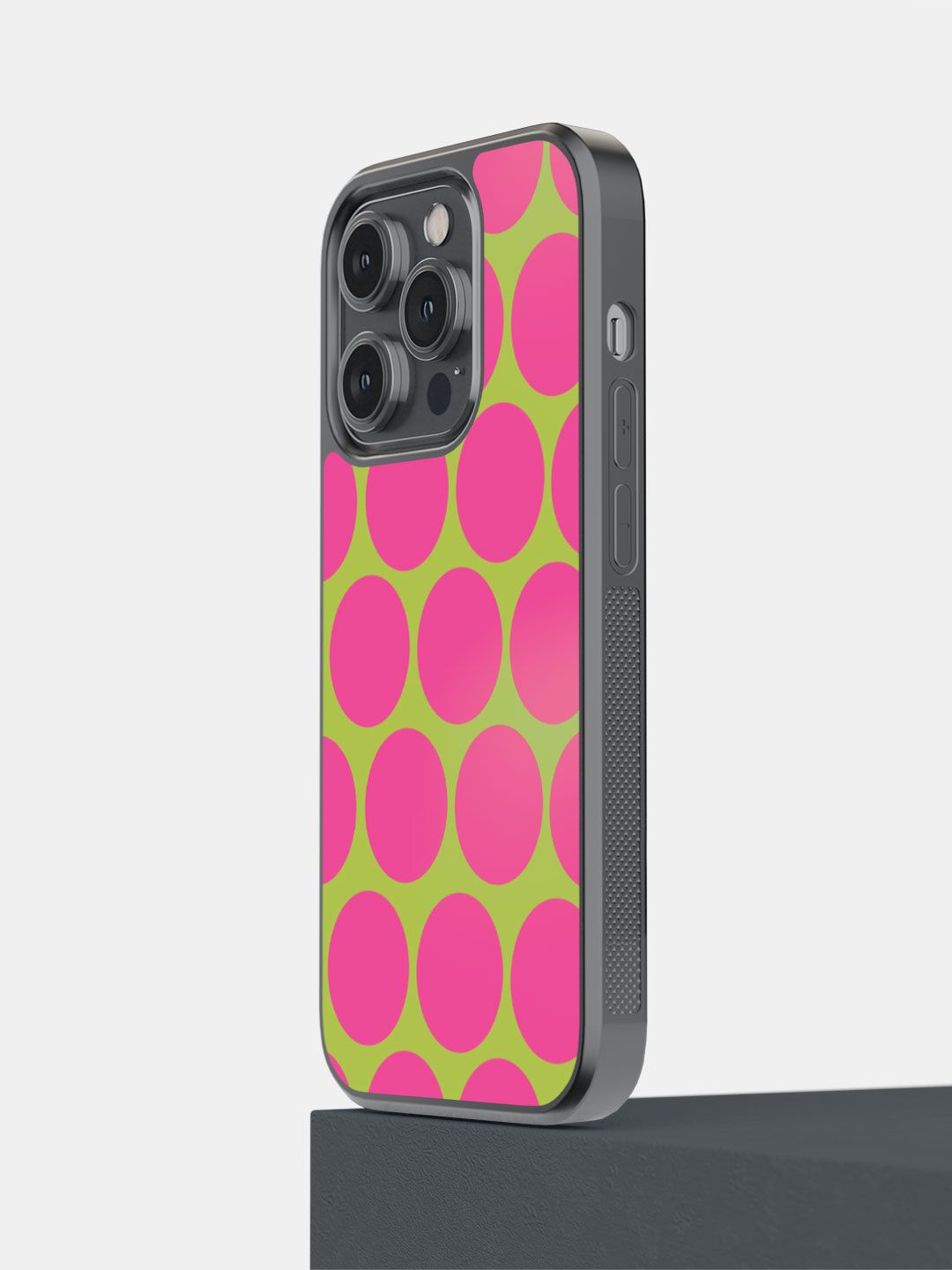 

macmerise Geometric Printed iPhone 14 Pro Back Case Mobile Accessories, Pink