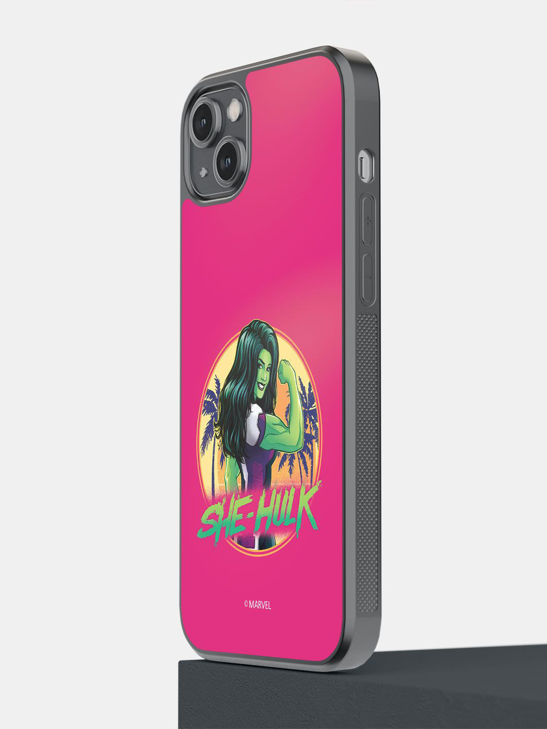 

macmerise Superhero Printed iPhone 14 Plus Back Case Mobile Accessories, Pink