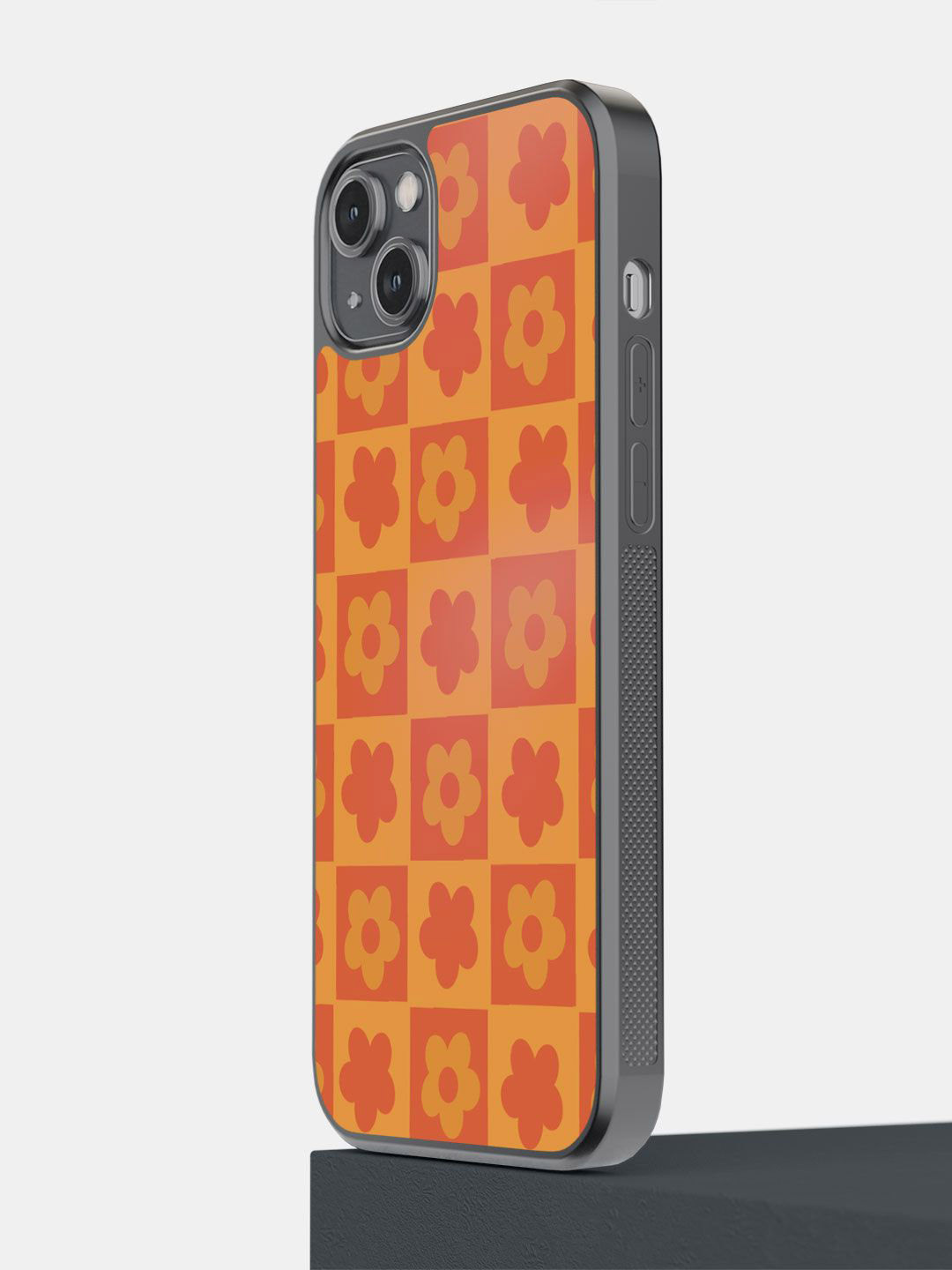 

macmerise Impact Resistant Floral Printed iPhone 14 Plus Back Case Mobile Accessories, Orange
