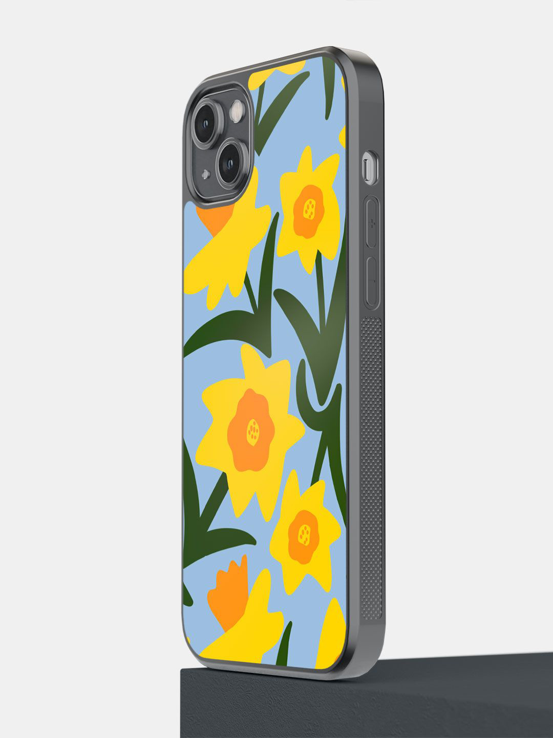 

macmerise Impact Resistant Floral Printed iPhone 14 Plus Back Case Mobile Accessories, Blue