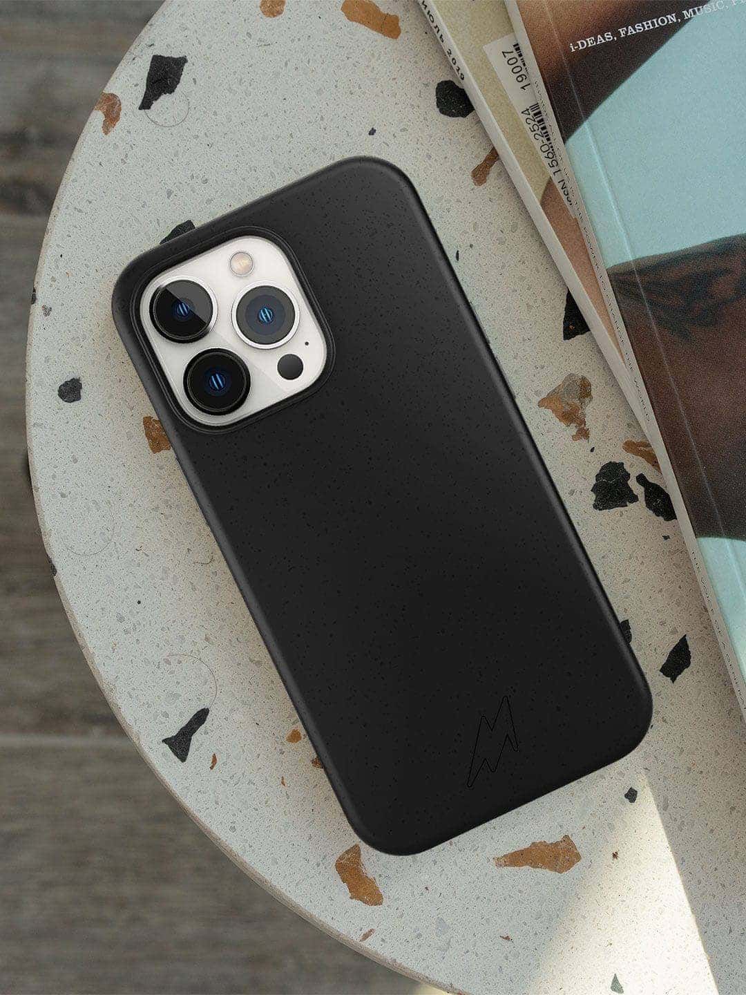 

macmerise Impact Resistant Solid Printed iPhone 14 Pro Max Back Case Mobile Accessories, Black