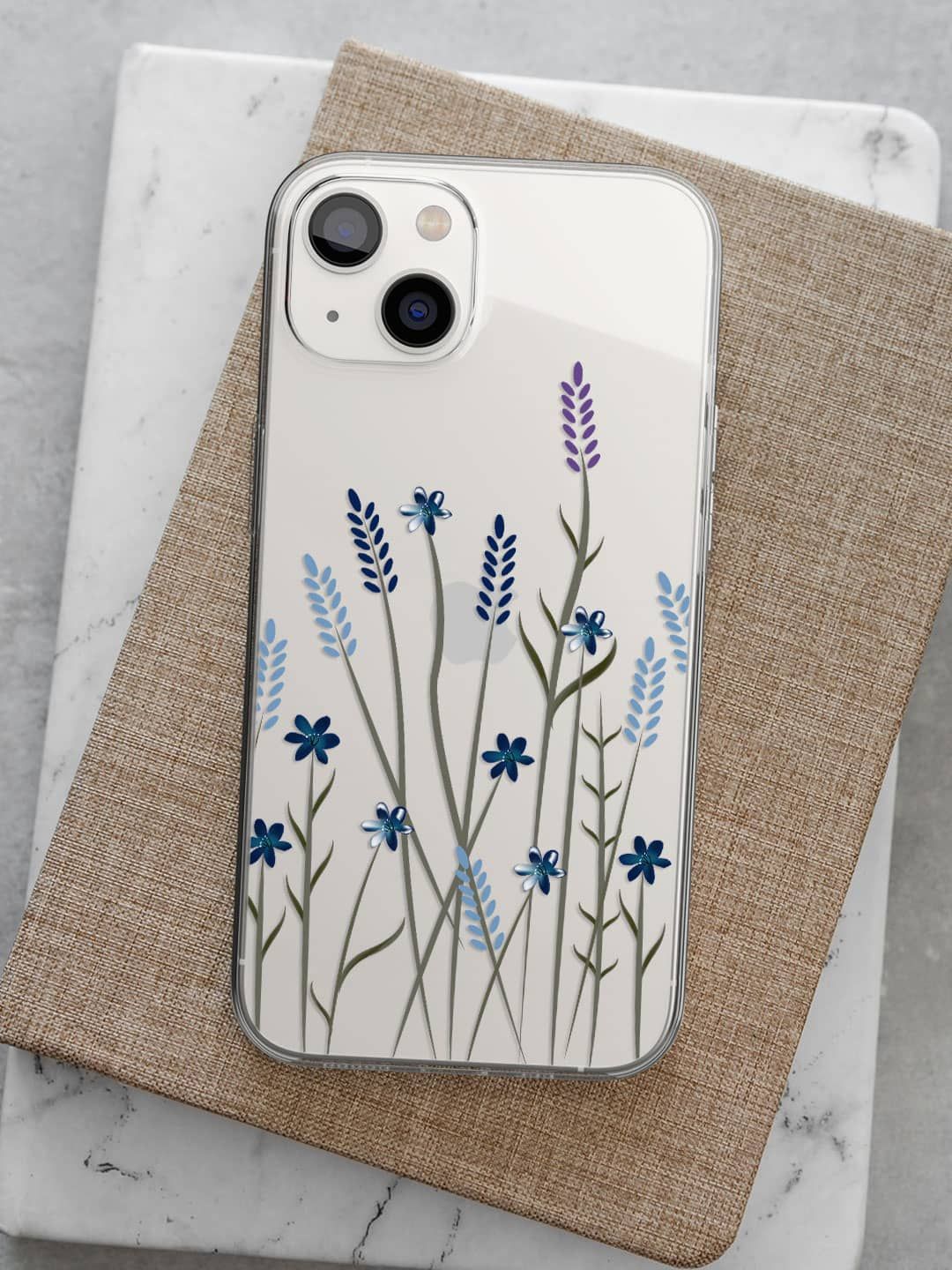 

macmerise Impact Resistant Floral Printed iPhone 14 Back Case Mobile Accessories, Grey