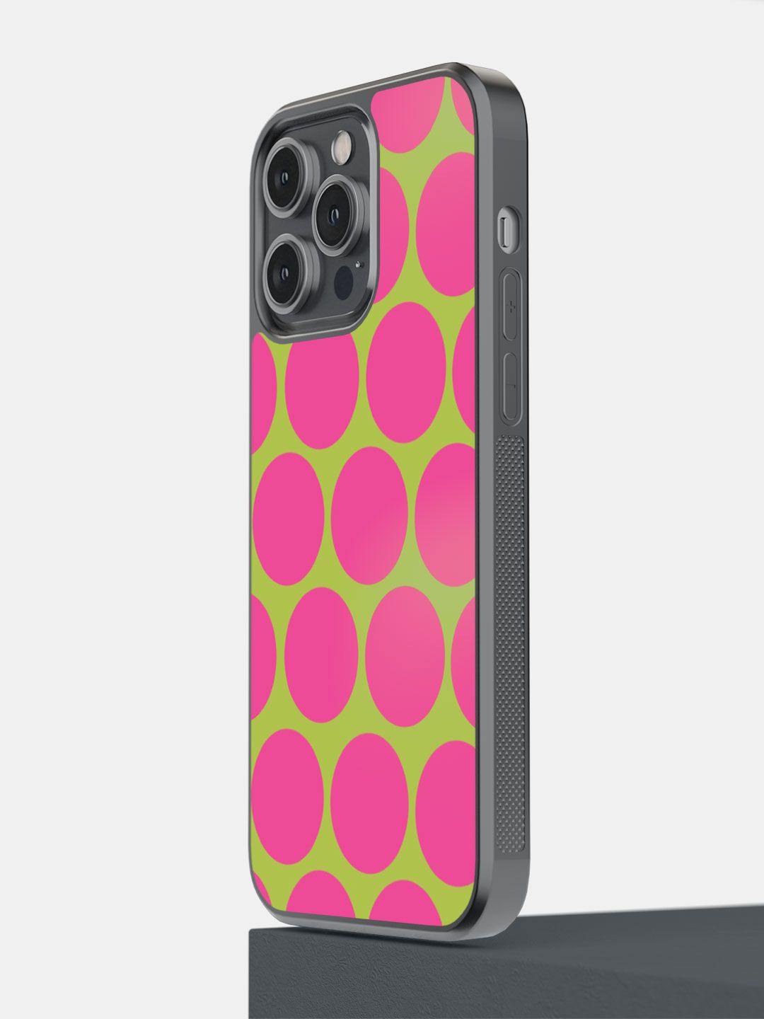 

macmerise Geometric Printed iPhone 14 Pro Max Back Case Mobile Accessories, Pink