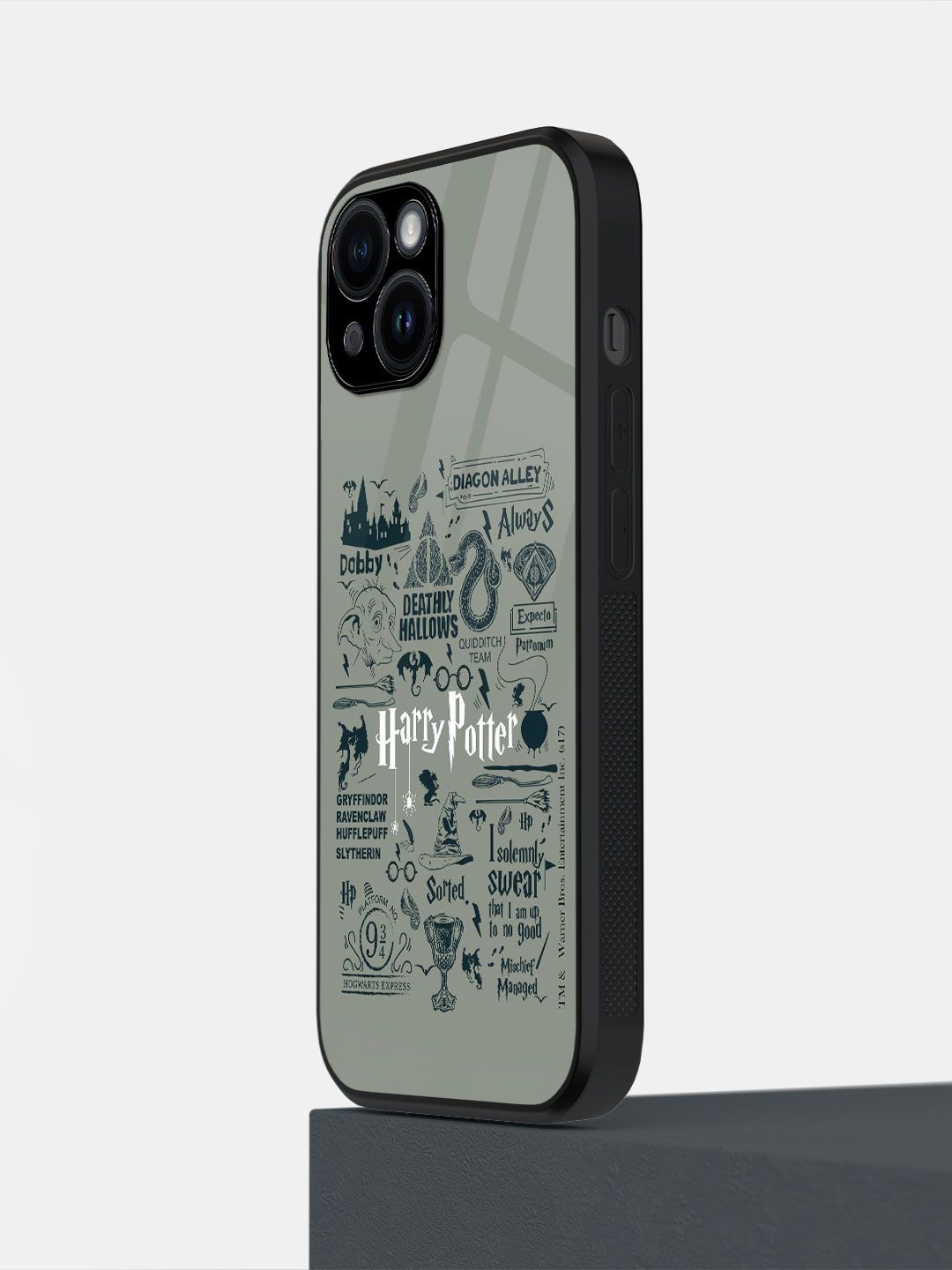 

macmerise Cartoon Characters Printed iPhone 14 Back Case Mobile Accessories, Grey