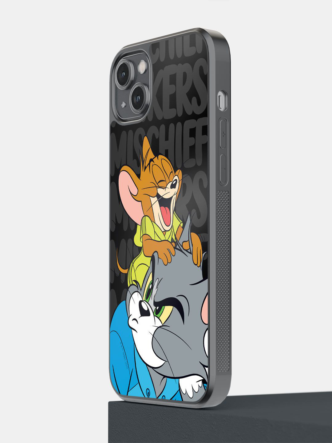 

macmerise Cartoon Characters Printed iPhone 14 Plus Back Case Mobile Accessories, Black