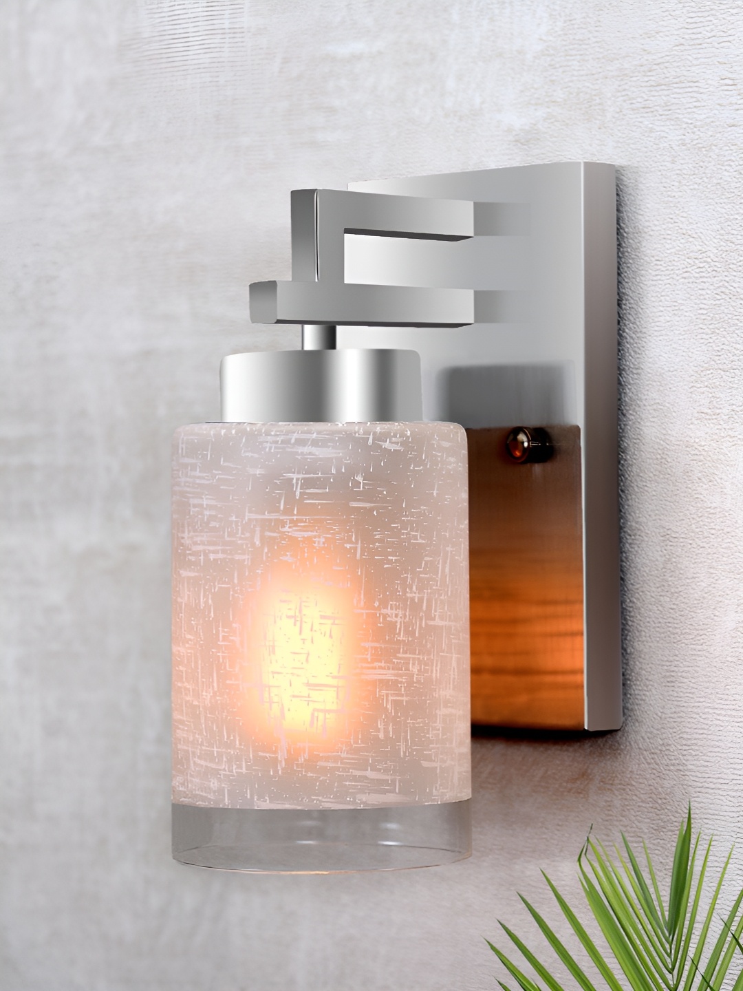 

Homesake Grey Glass Contemporary Cylinder Shaped Wall Lamp