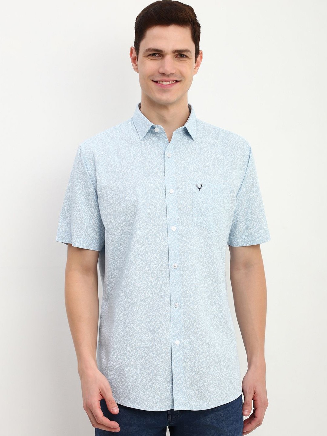

Allen Solly Men Slim Fit Floral Printed Casual Shirt, Blue