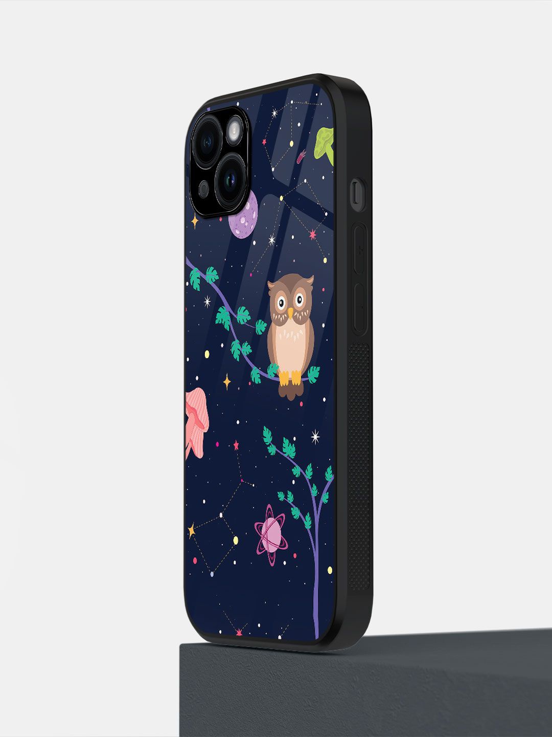 macmerise Impact Resistant Quirky Printed iPhone 14 Plus Back Case Mobile Accessories, Navy blue
