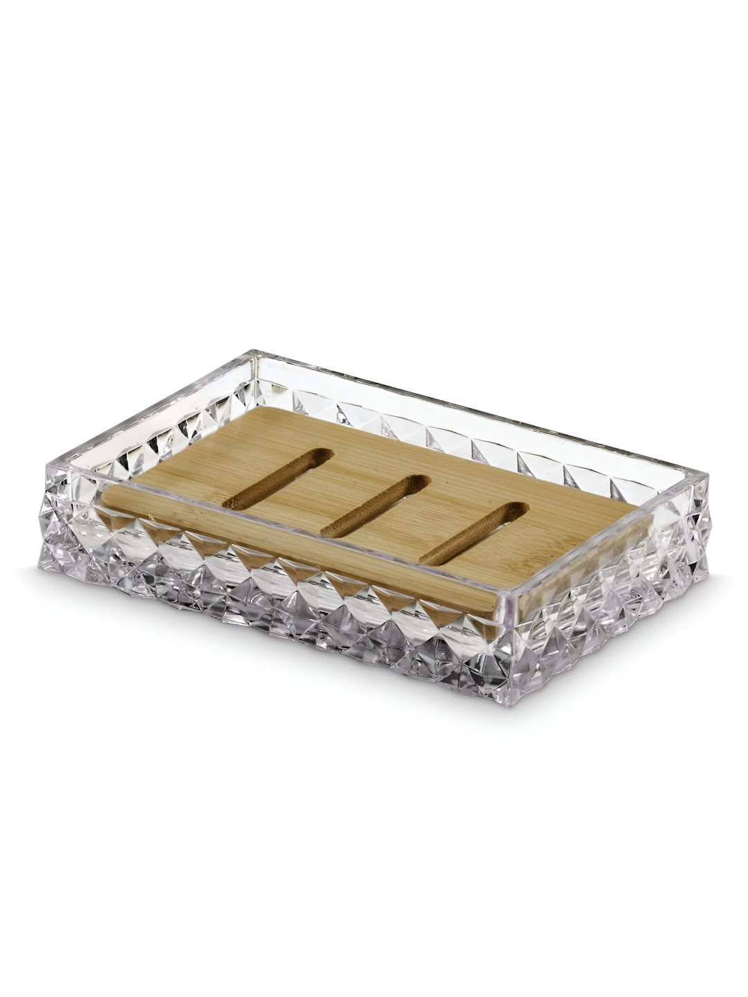 

Freelance Transparent & Brown Textured Contemporary Soap Dish