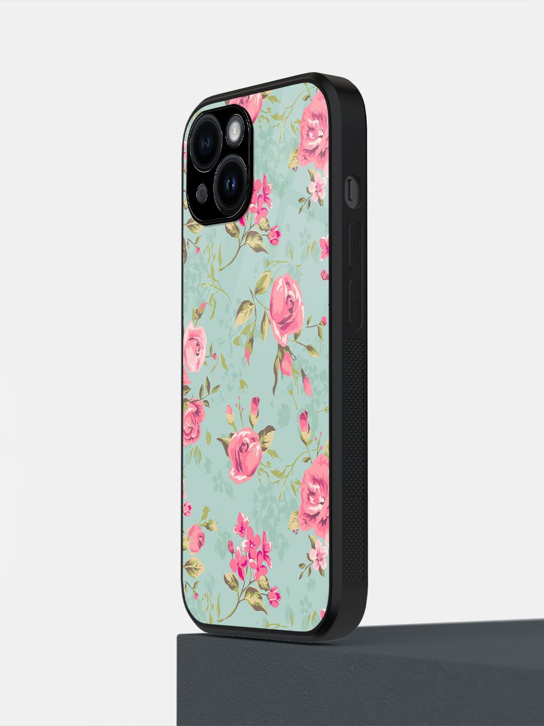 

macmerise Impact Resistant Floral Printed iPhone 14 Back Case Mobile Accessories, Blue