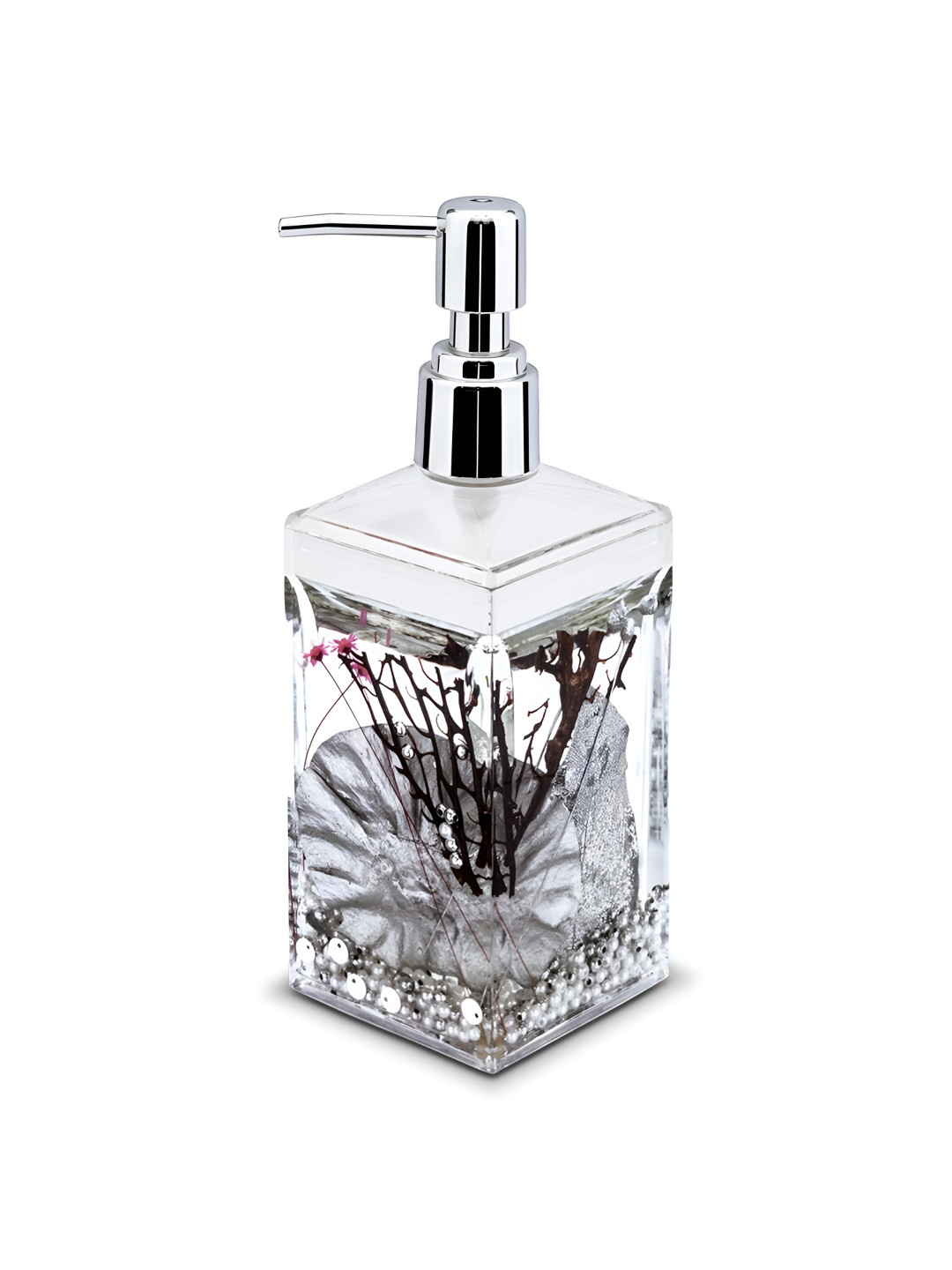 

Freelance Eden Silver-Toned Contemporary Acrylic Soap Dispenser