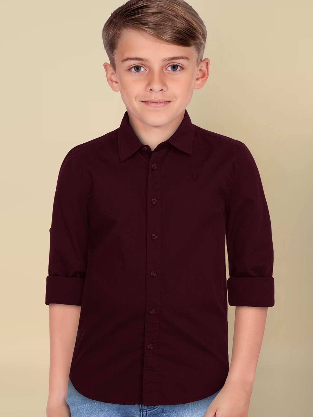 

Allen Solly Junior Boys Slim Fit Opaque Casual Shirt, Maroon