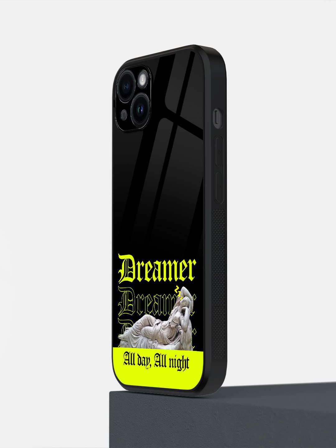 

macmerise Typography Printed Impact Resistant iPhone 14 Plus Back Case Mobile Accessories, Black