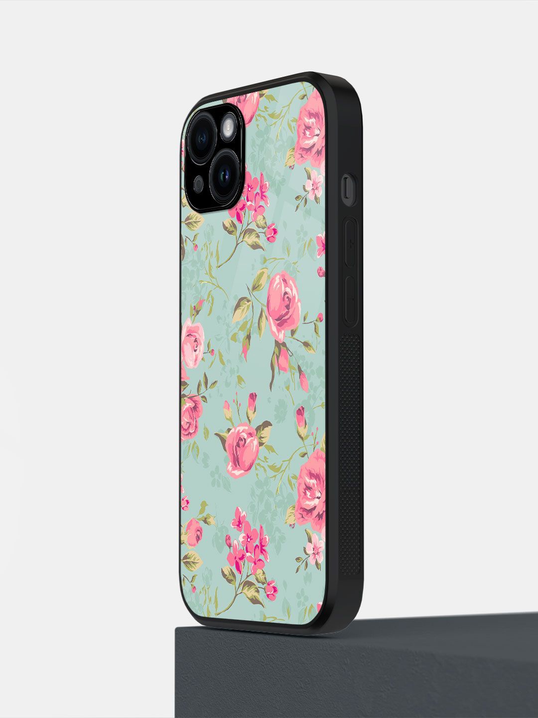 macmerise Floral Printed iPhone 14 Plus Impact Resistant Back Case Mobile Accessories, Blue