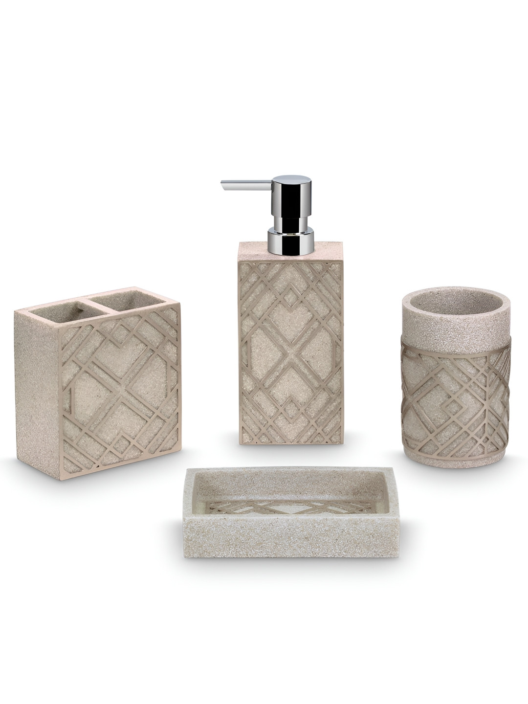

Freelance Brown & Grey 4 Pieces Solid Bath Accessories Set