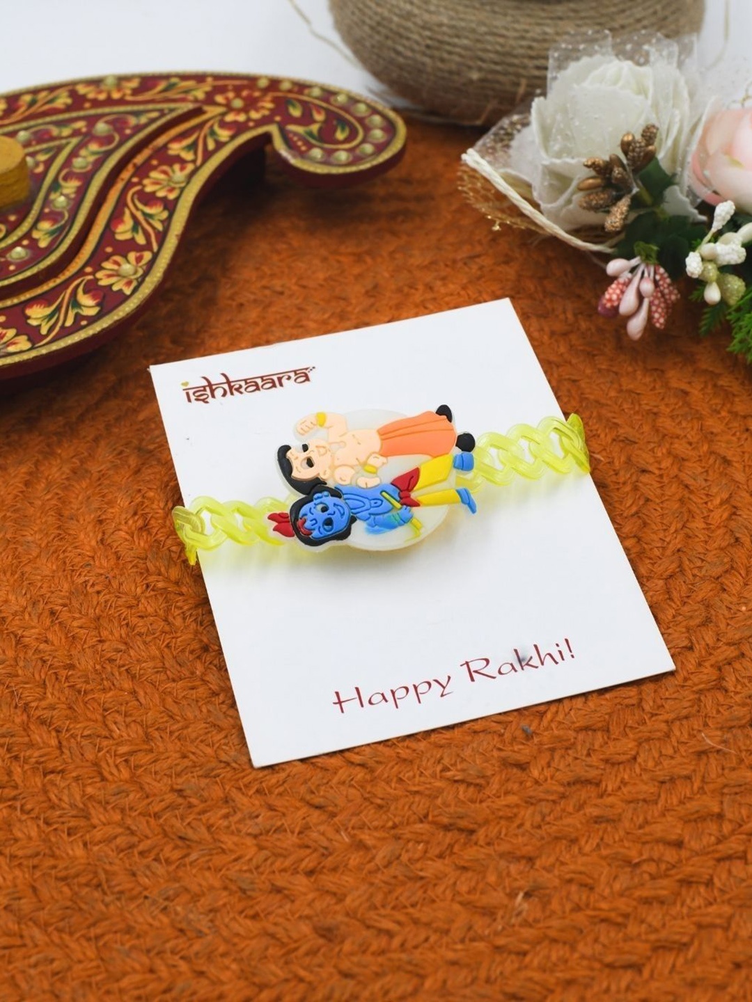 

ISHKAARA Kids Chhota Bheem Pig Rakhi, Yellow
