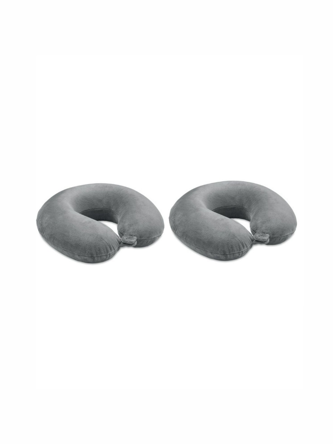 

UrbanArts Grey 2 Pieces Filled Faux Velvet Lightweight Travel Pillows