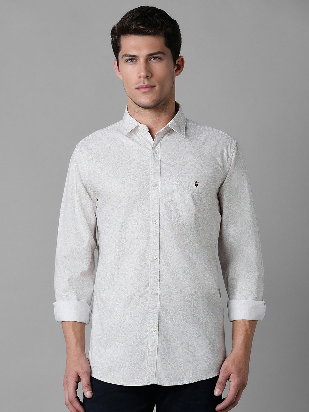 

Louis Philippe Jeans Men Slim Fit Floral Printed Casual Shirt, Grey