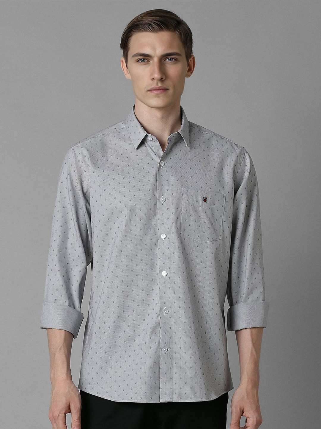 

Louis Philippe Sport Men Slim Fit Opaque Printed Casual Shirt, Grey