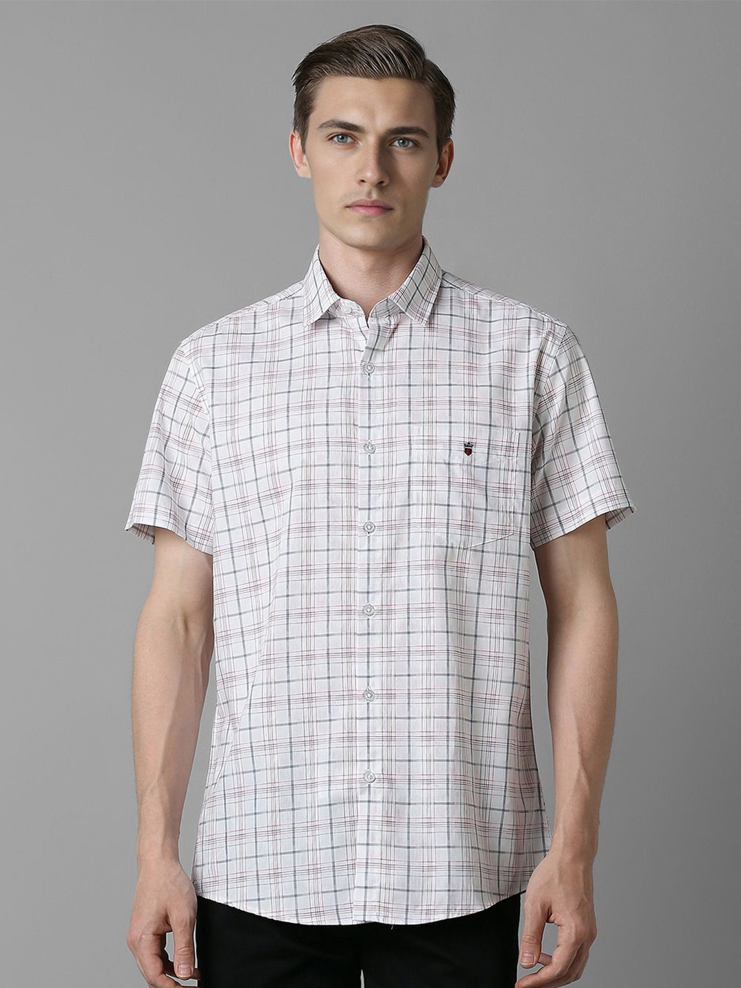

Louis Philippe Sport Men Slim Fit Opaque Checked Casual Shirt, White