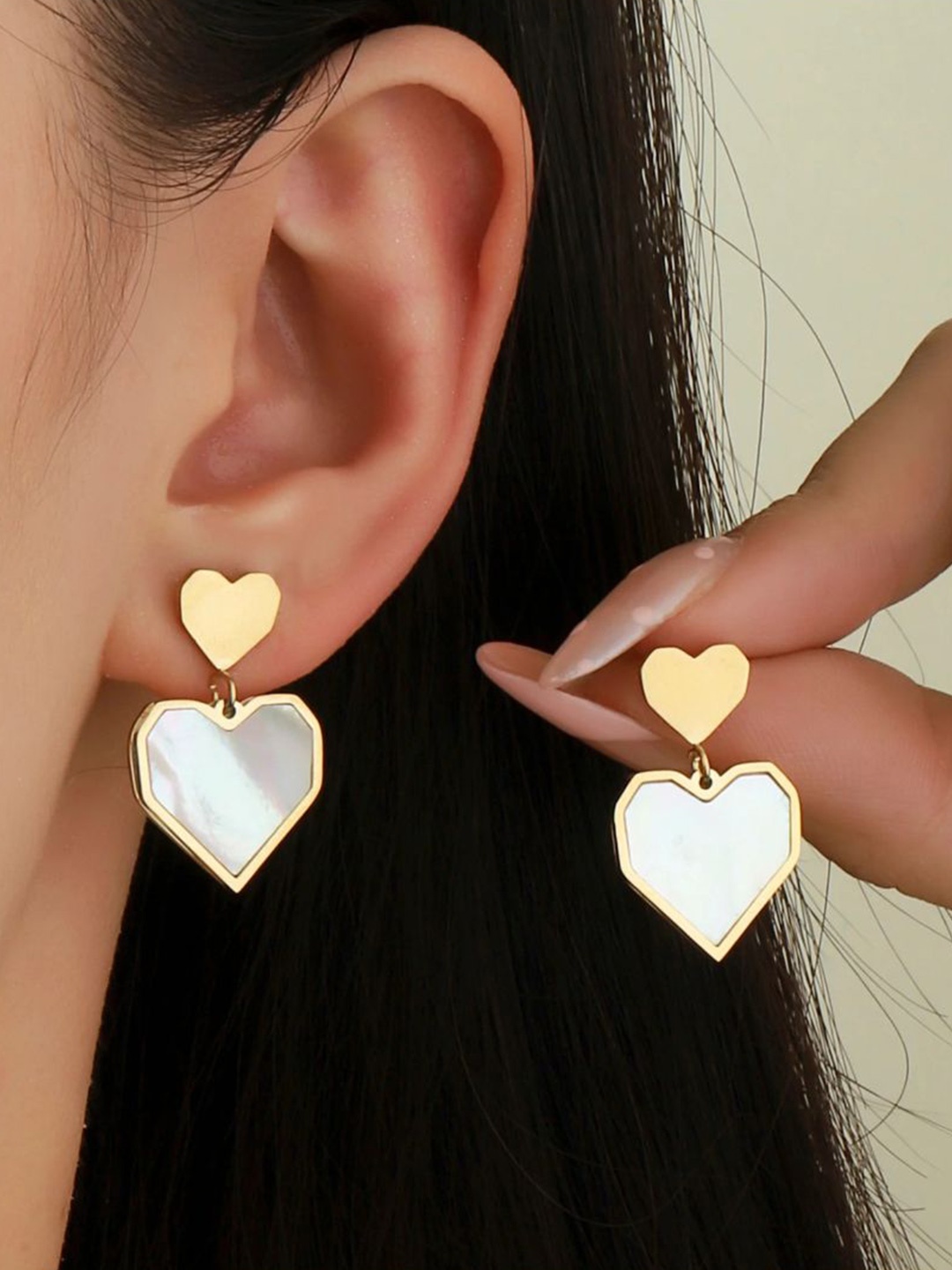 

SALTY Opulent Heart Shaped Drop Earrings, Gold