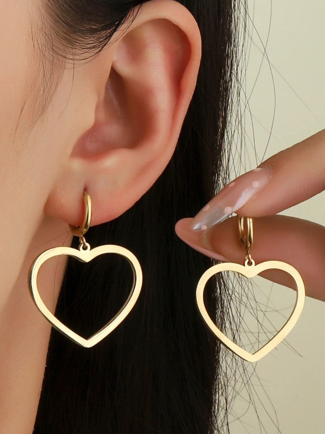 

SALTY Euphoric Heart Shaped Drop Earrings, Gold