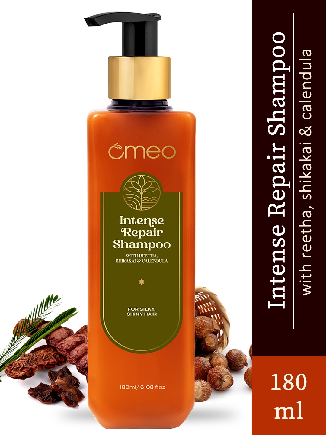

Omeo Intense Repair Shampoo with Reetha Amla & Calendula - 180ml, Gold