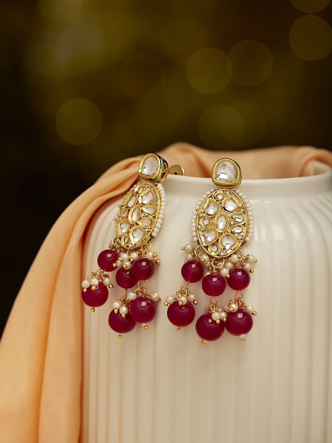 

Priyaasi Opulent Gold-Plated Kundan Studded Contemporary Chandbalis