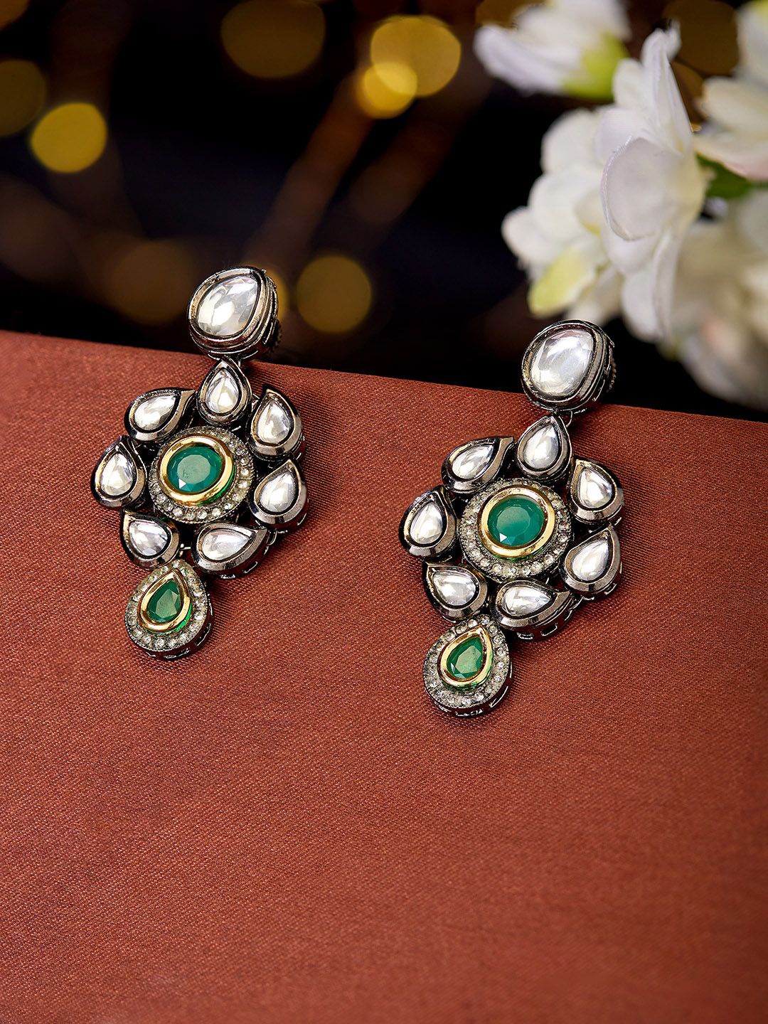 

Priyaasi Gold Plated Kundan Drop Earrings