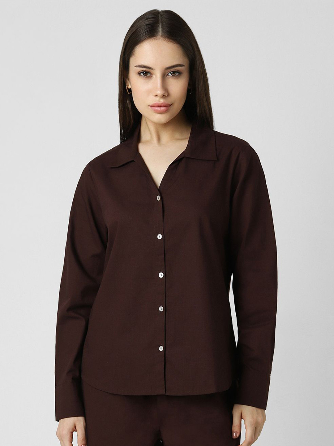 

Van Heusen Woman Women Opaque Casual Shirt, Brown