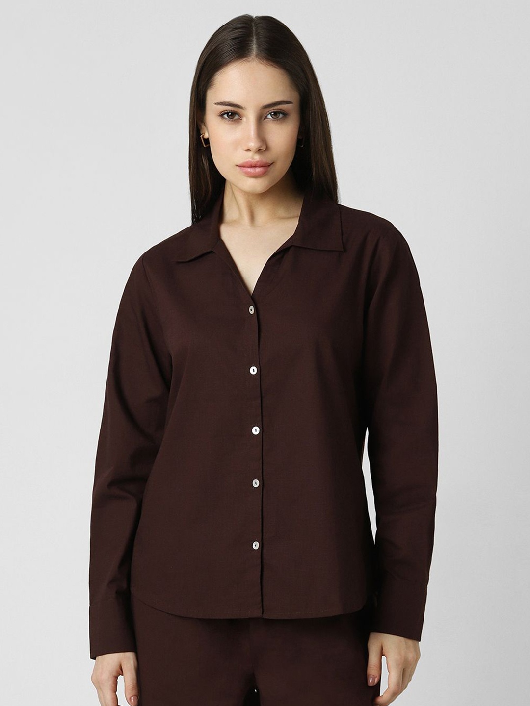 

Van Heusen Woman Women Opaque Casual Shirt, Brown