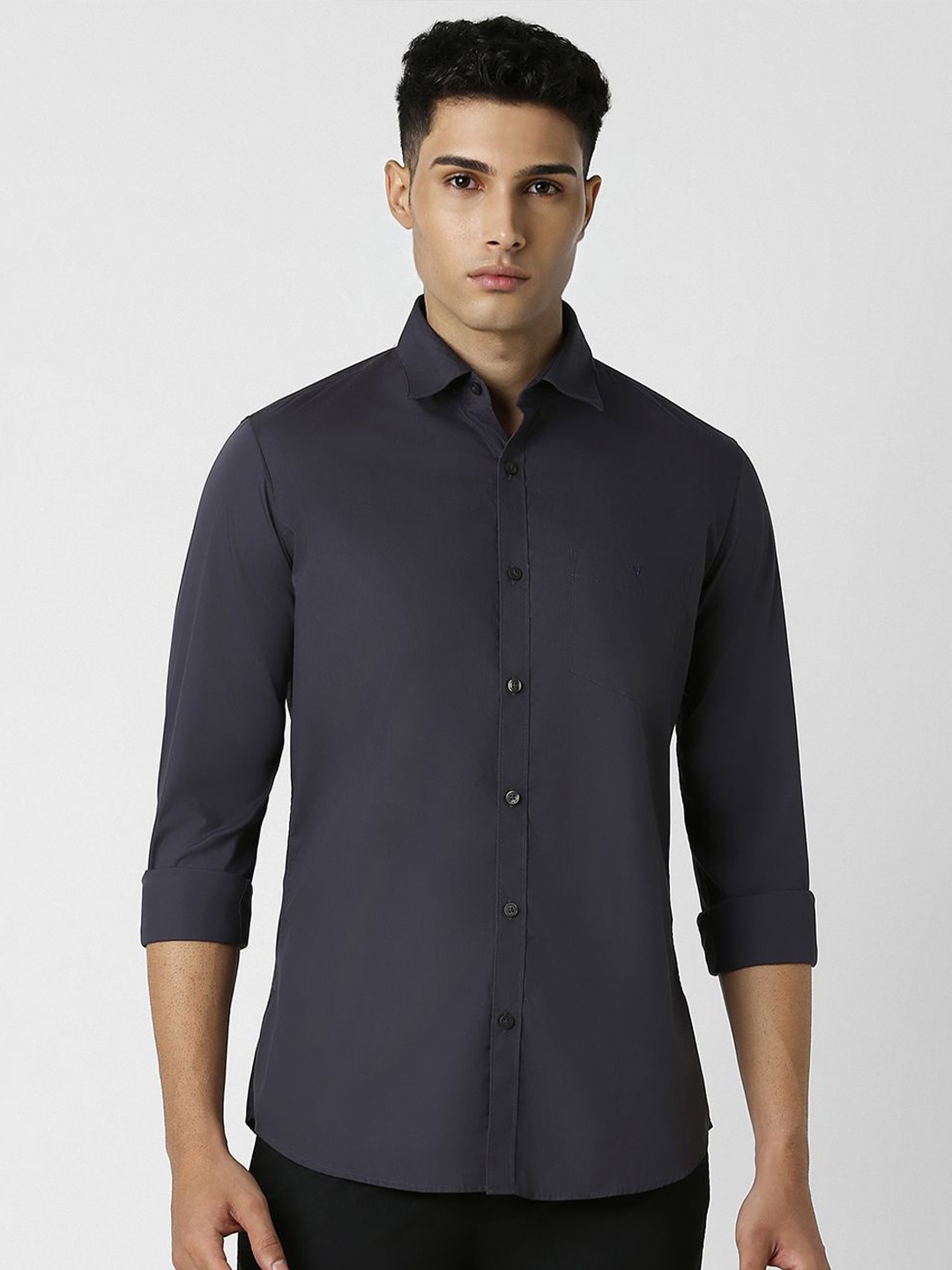 

Van Heusen Sport Men Spread Collar Solid Cotton Slim Fit Casual Shirt, Grey