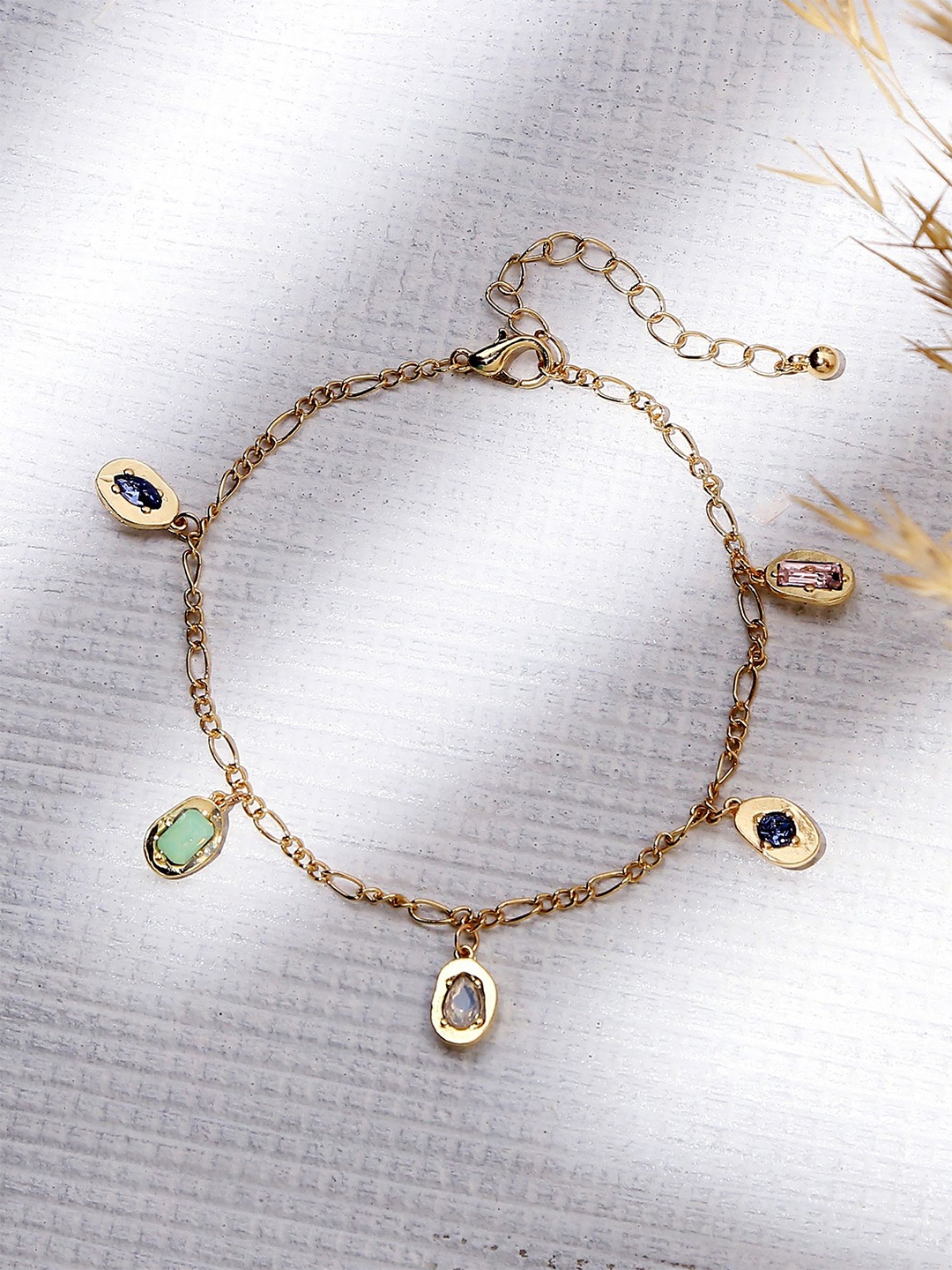 

Accessorize Crystals Single Anklet, Gold