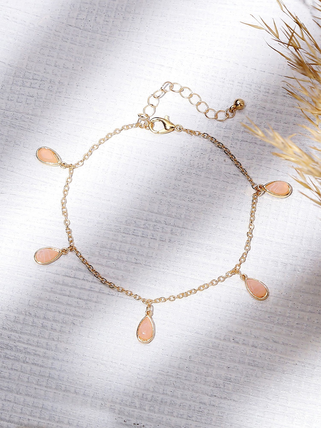 

Accessorize Crystals Single Anklet, Gold