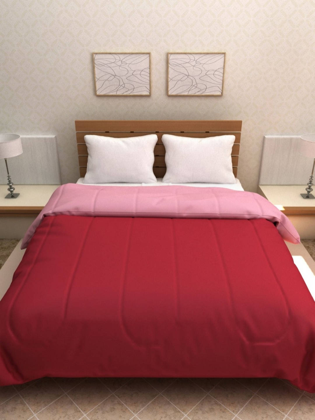 

Myntra Elegant Homes Maroon & Pink AC Room Double Bed Comforter