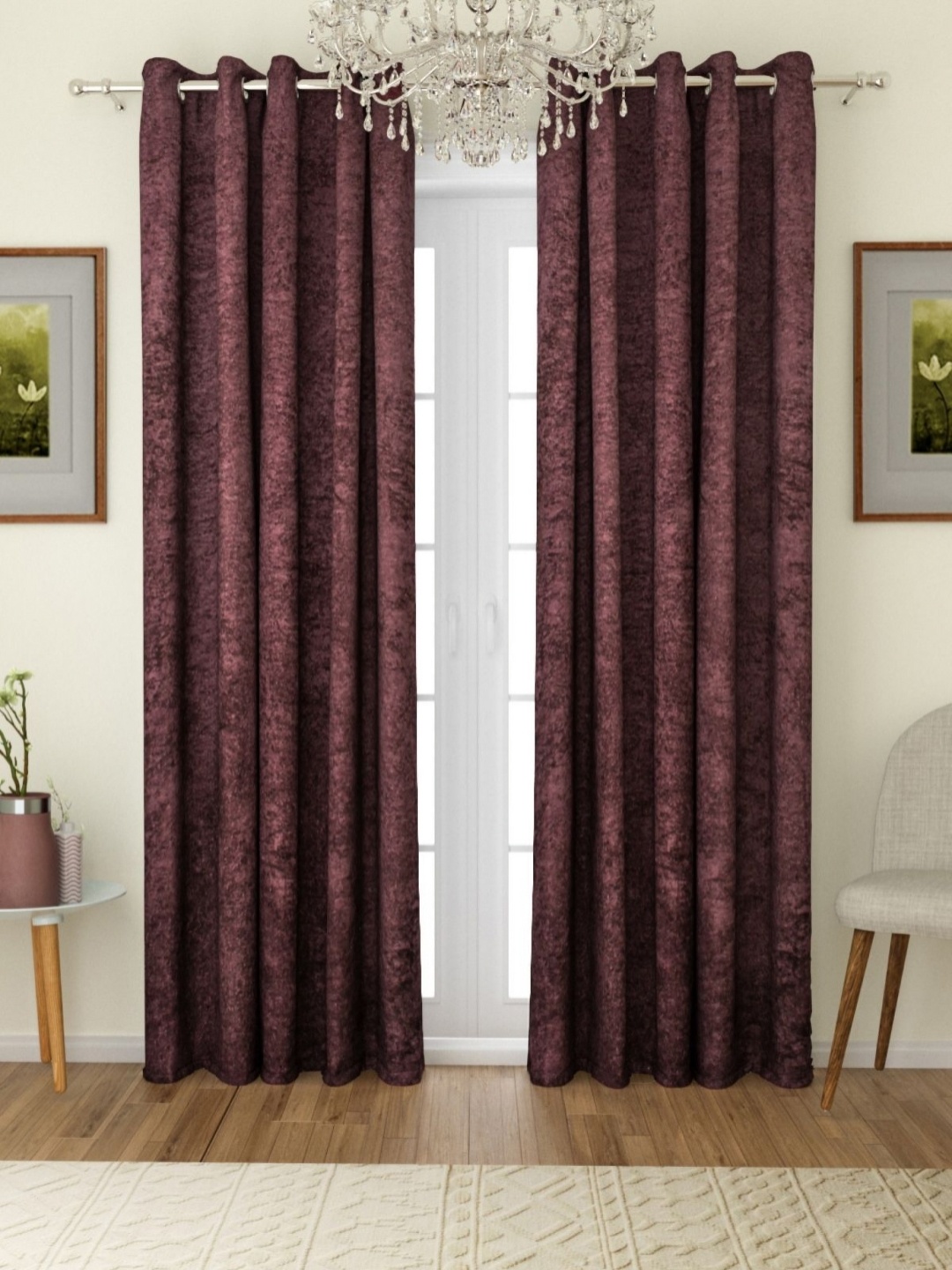 

Myntra Elegant Homes Brown 2 Pieces Room Darkening Door Curtain