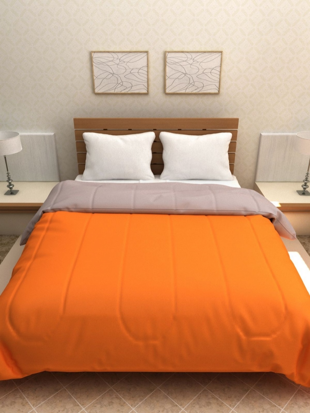 

Myntra Elegant Homes Orange & Pink AC Room Double Bed Comforter