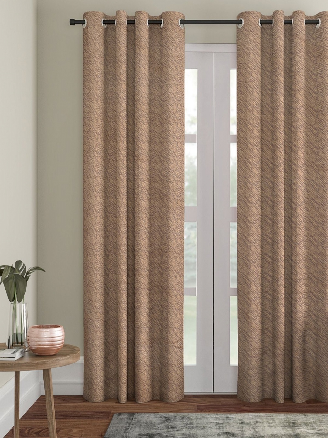 

Myntra Elegant Homes Brown Room Darkening Door Curtain