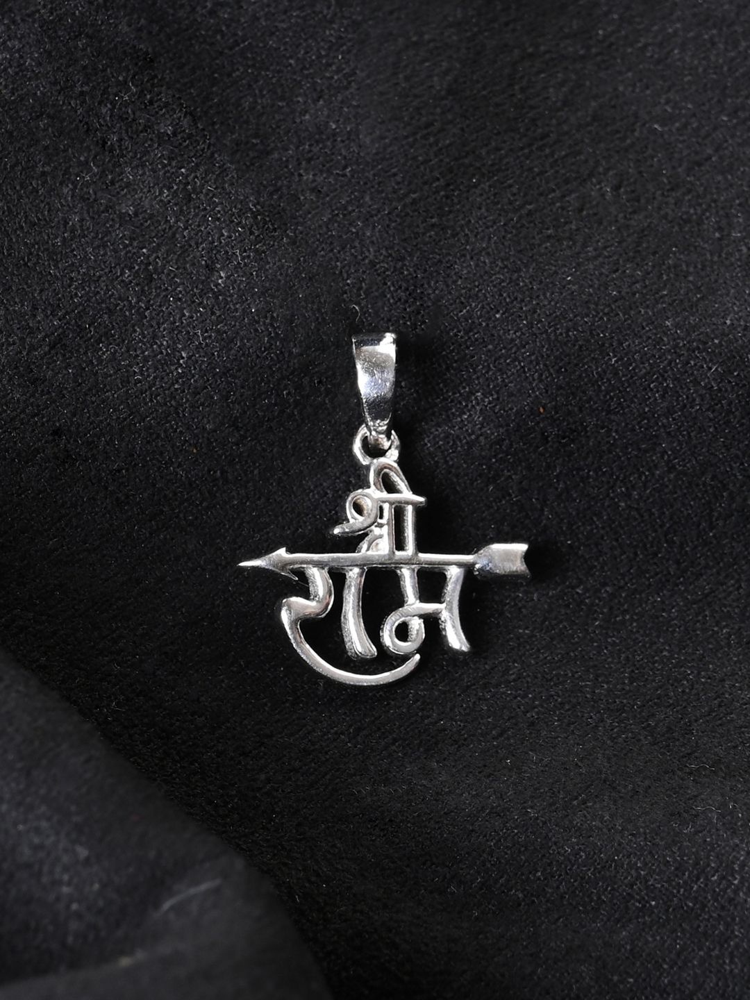 

Clara Men 925 Sterling Silver Rhodium-Plated Contemporary Shree Ram Pendant