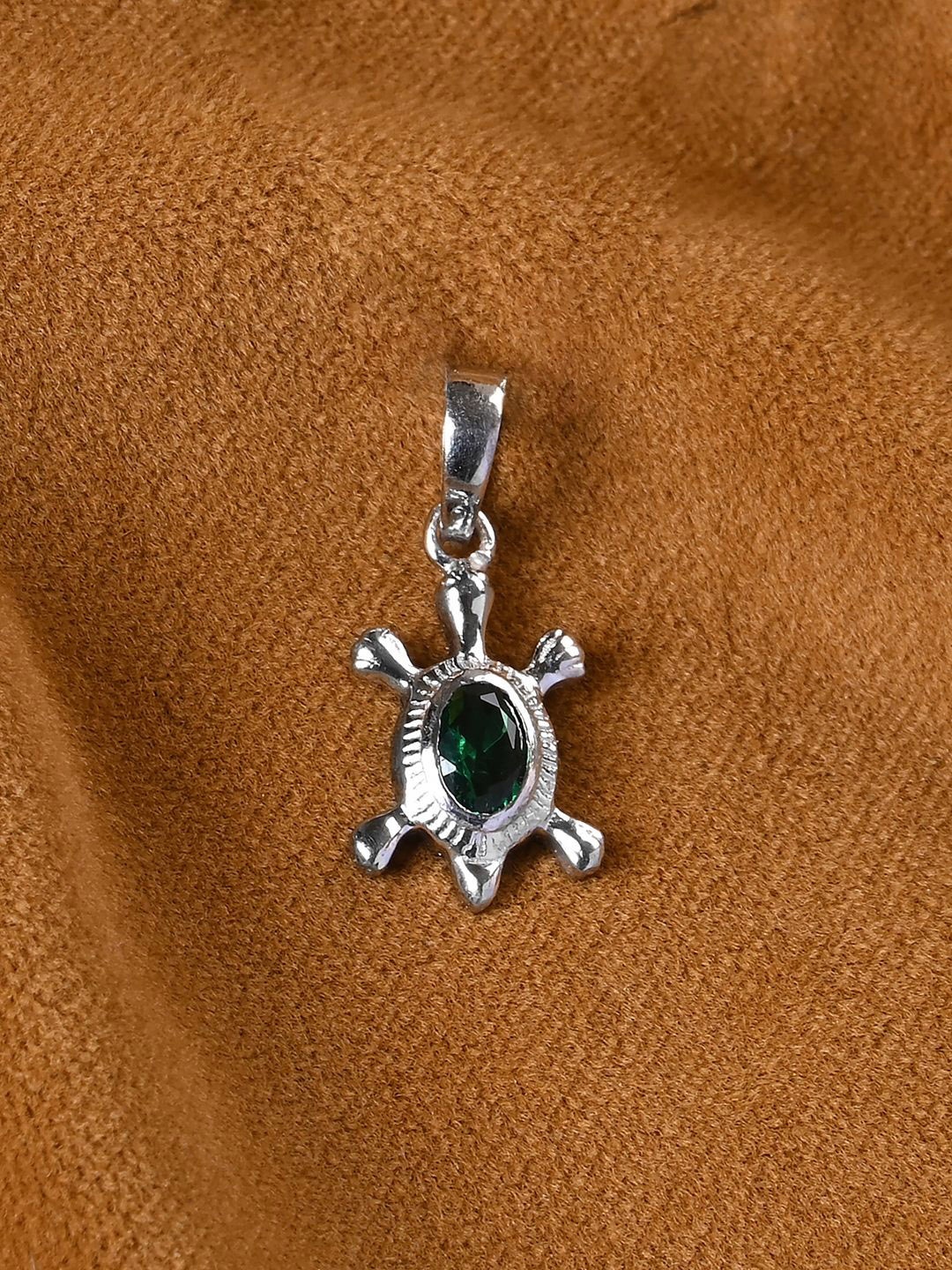 

Clara Men 925 Sterling Silver Rhodium-Plated Good Luck Tortoise Pendant