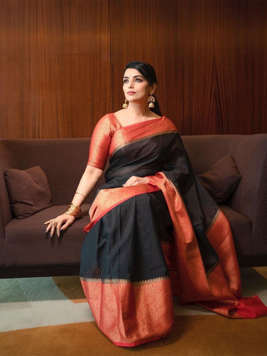 

Visit Wear Zari Pure Silk Kanjeevaram Saree, Black