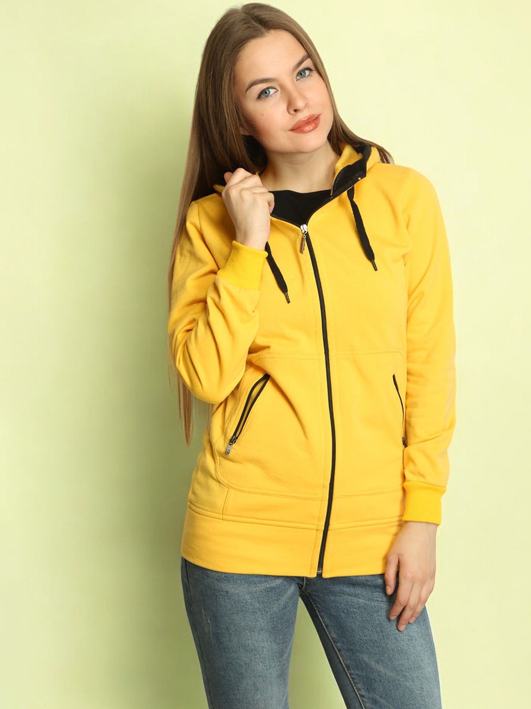 

BAESD Women Fleece Lightweight Crop Tailored Jacket, Yellow