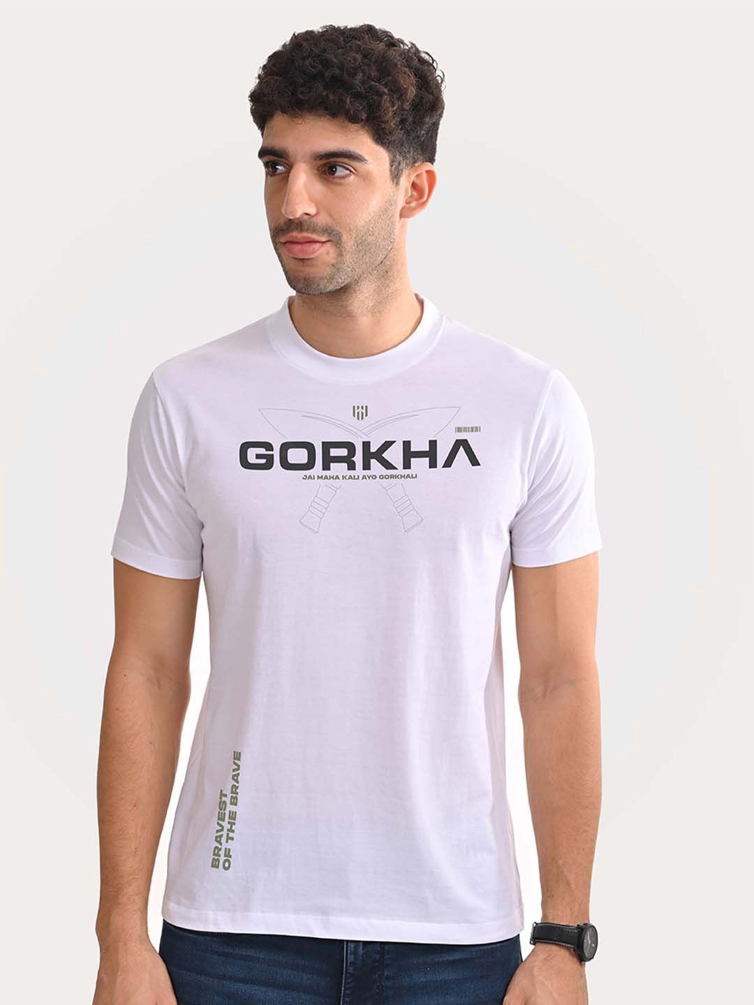 

Aero Armour Unisex Printed Round Neck Cotton Tshirt, White