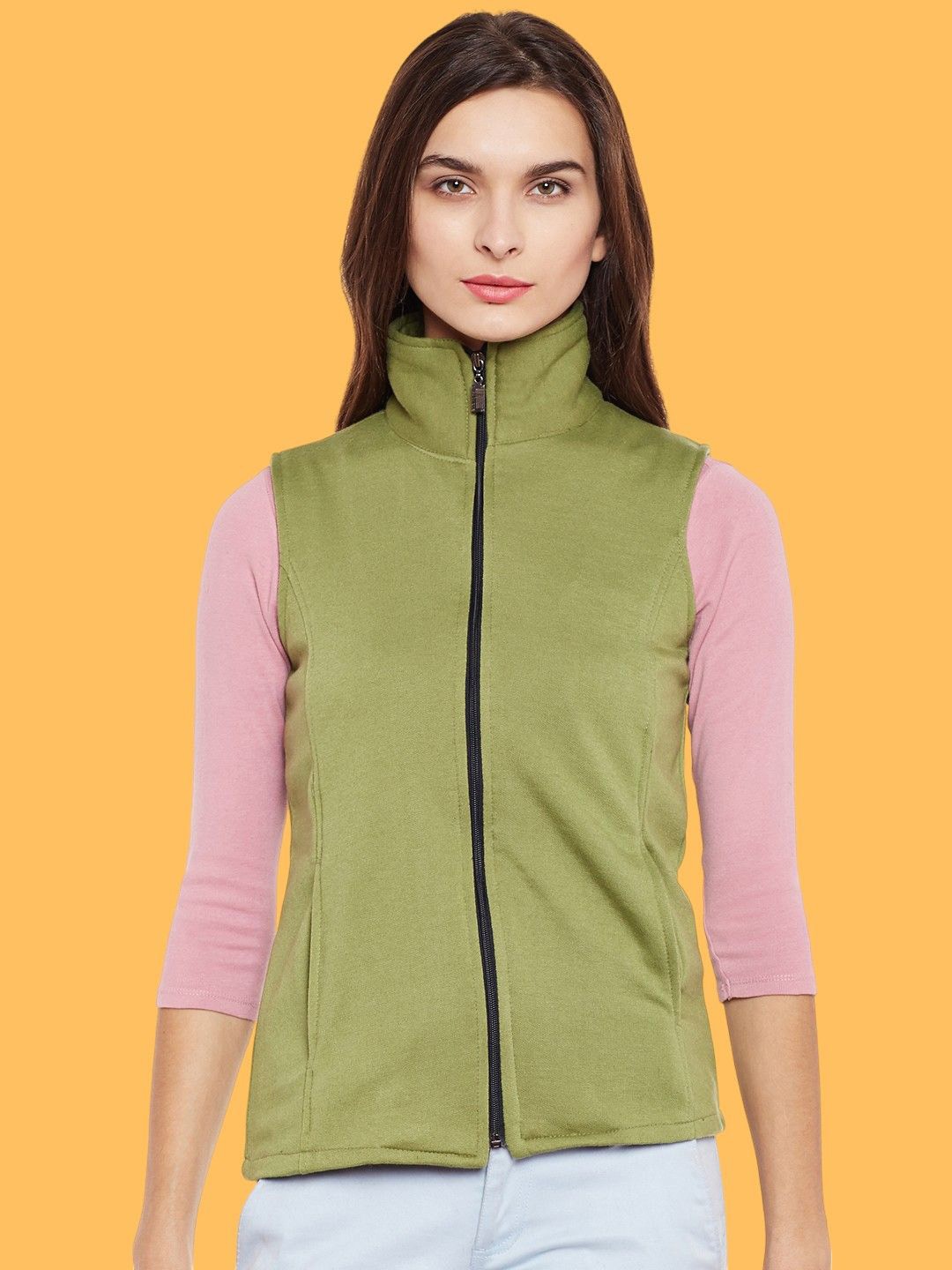 

BAESD Women Fleece Lightweight Crop Sporty Jacket, Olive