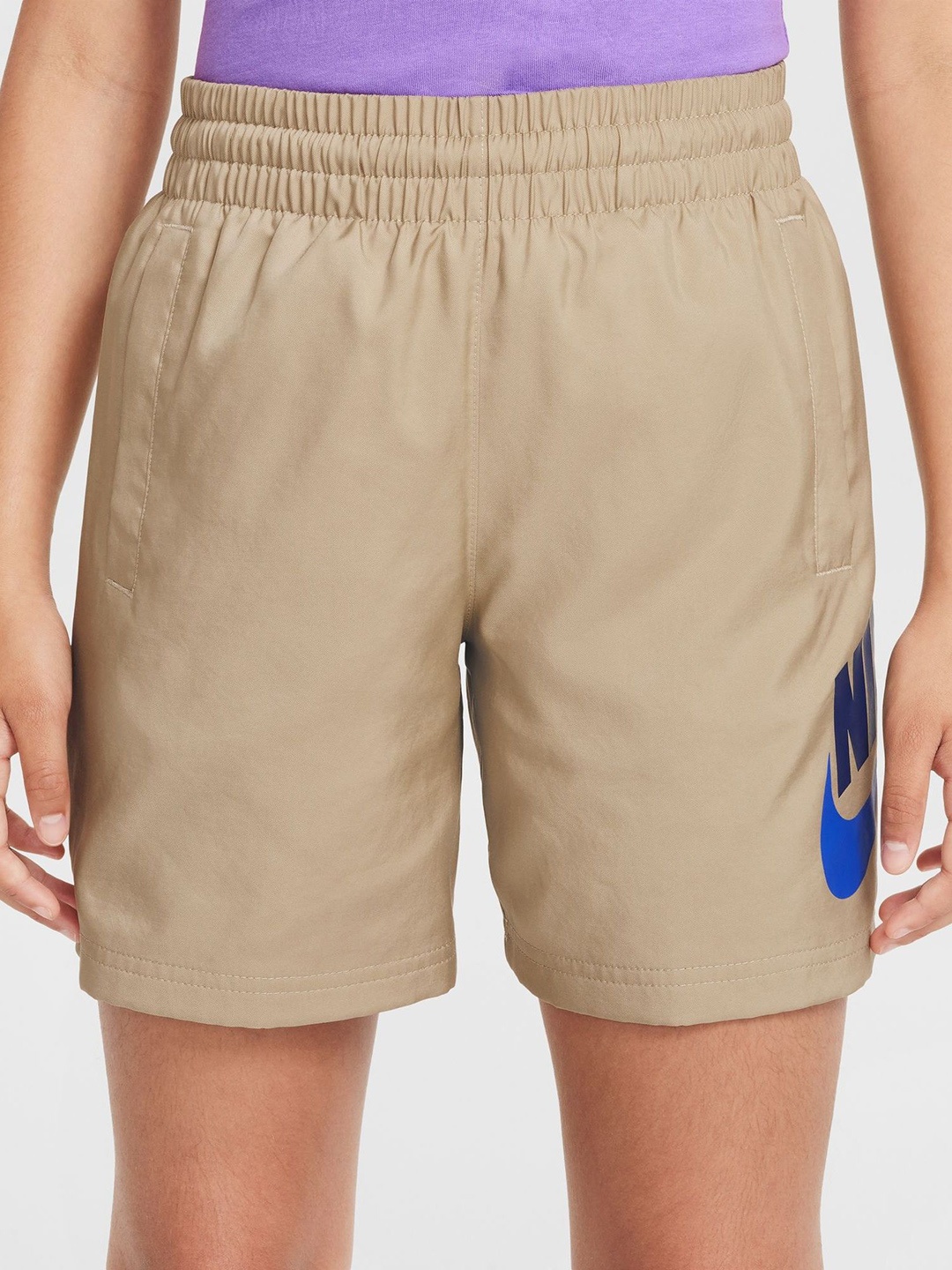 

Nike Sportswear Older Kids' Woven Mid-Rise Shorts, Beige